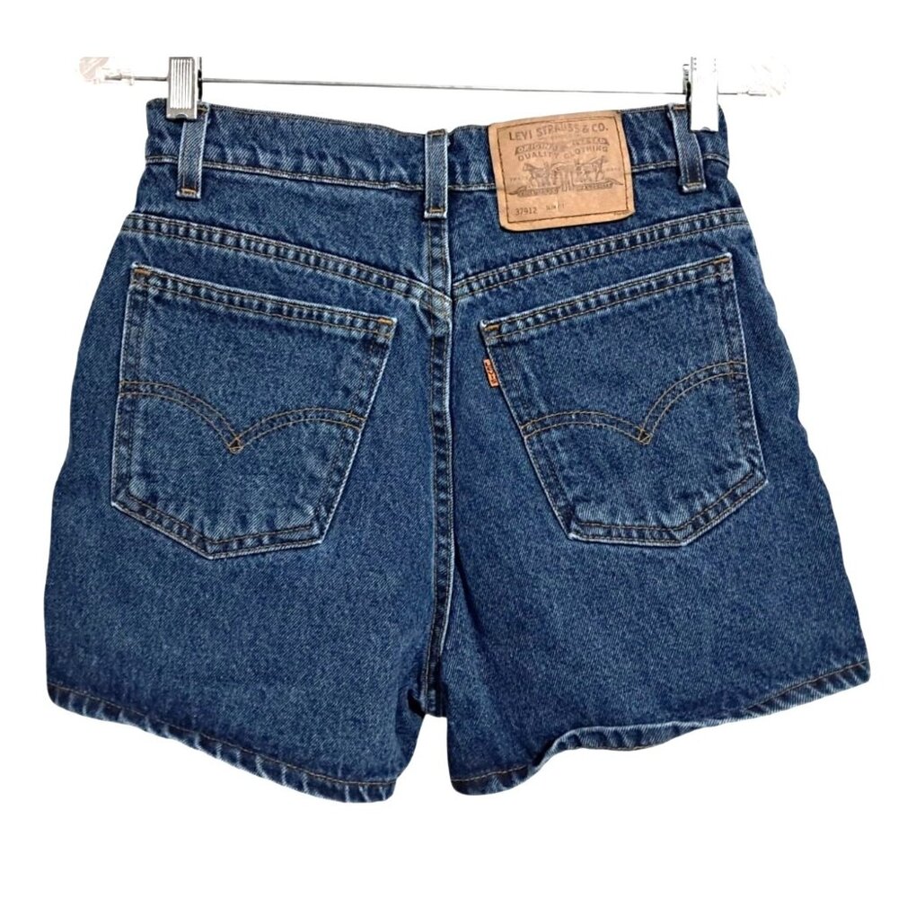 Vintage 90s Levis 912 Orane Tab High Waist Denim Shorts Size 9 Made in USA Perfe